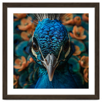 Close Up Portrait Of A Peacock Head