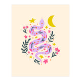 Lunar Snake  - lavander and cream (Print Only) thumbnail