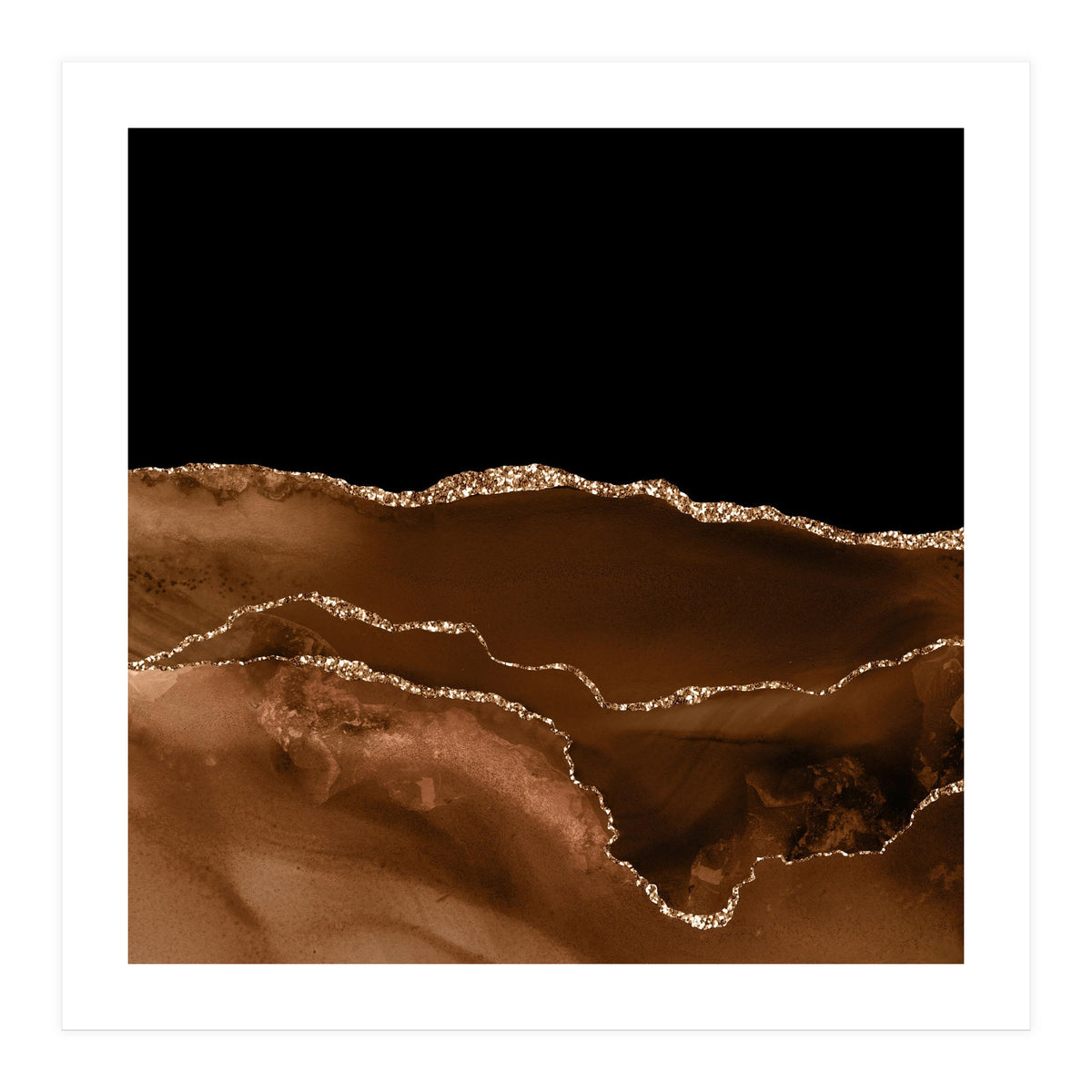 Brown & Gold Agate Texture 07 (Print Only)