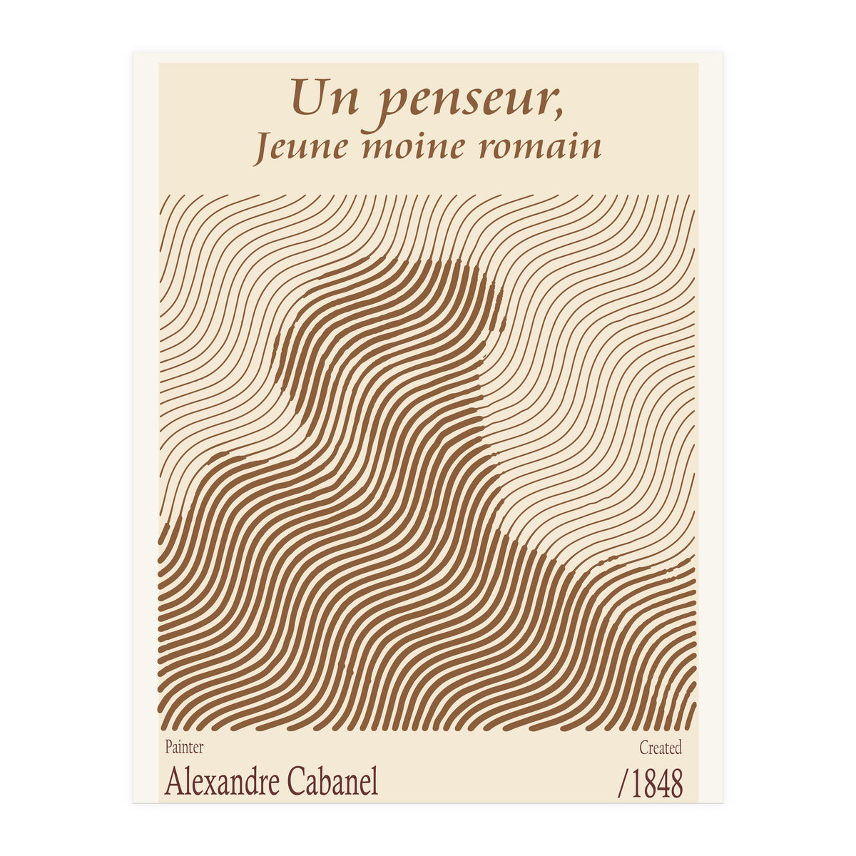 Un Penseur, Jeune Moine Romain – Alexandre Cabanel (1848) (Print Only)