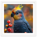 Cockatoo Parrot With Orange Crest And Berries thumbnail