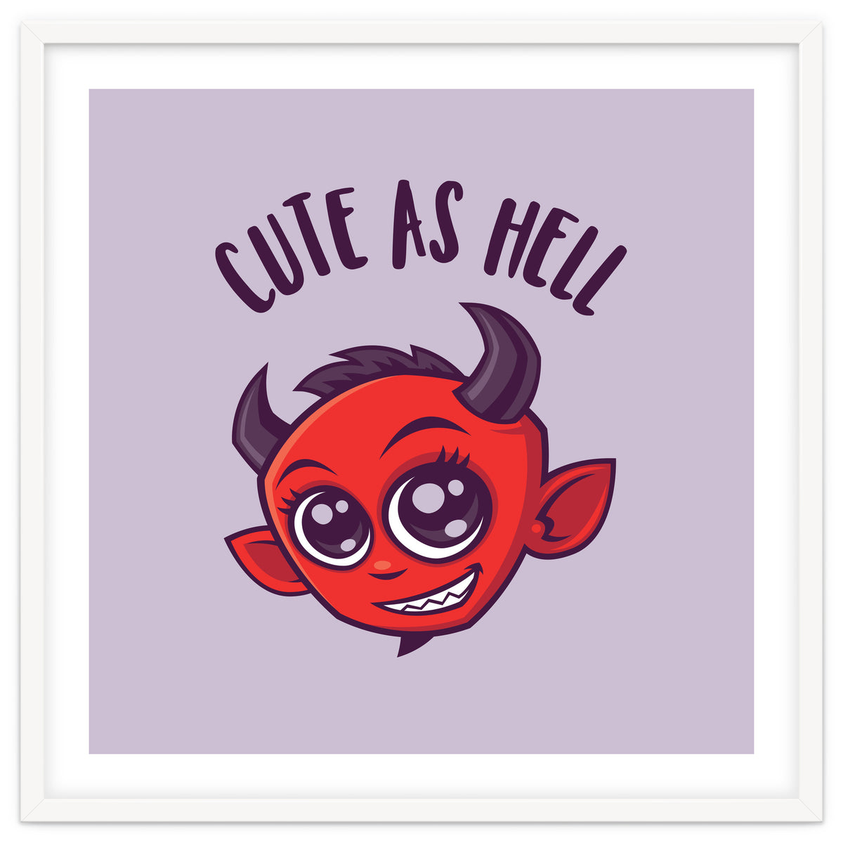 Cute as Hell Devil with Dark Text