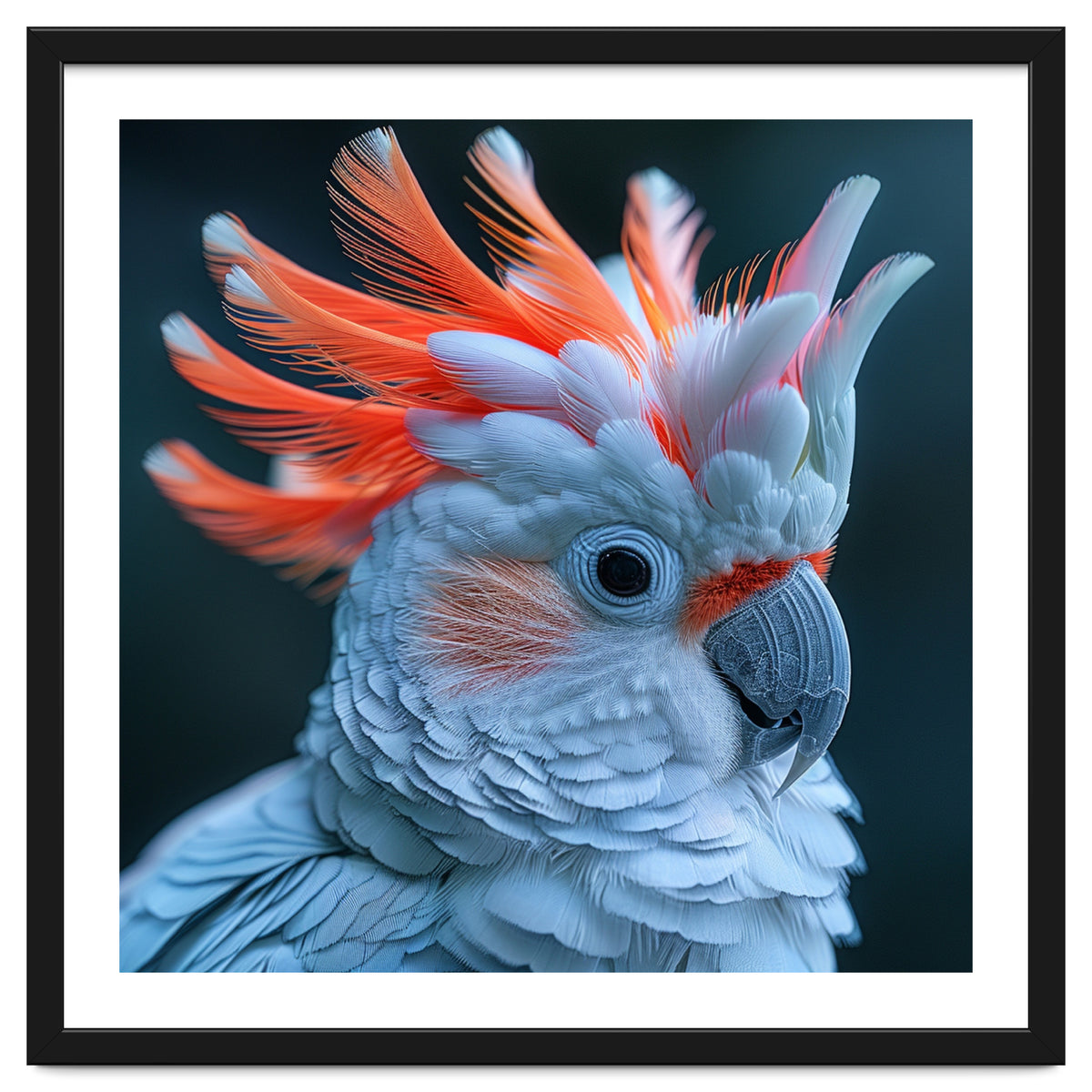 Cockatoo Bird With Orange Crest Portrait