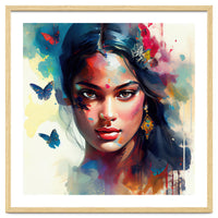 Azure Butterflies Hindu Portrait