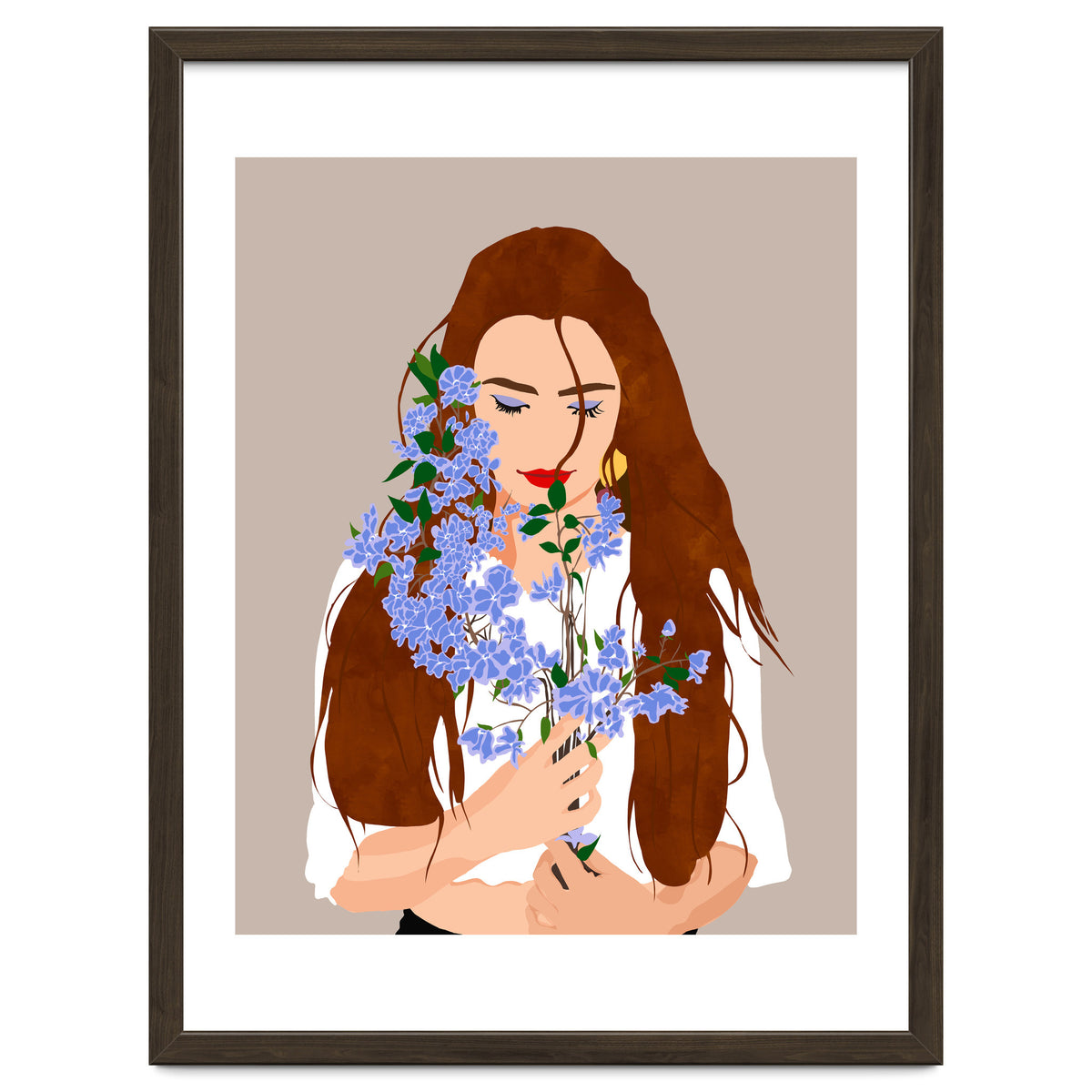 The Becoming, Nature Plants Bohemian Woman, Botanical Modern Mindful Self Care Self Love Positivity