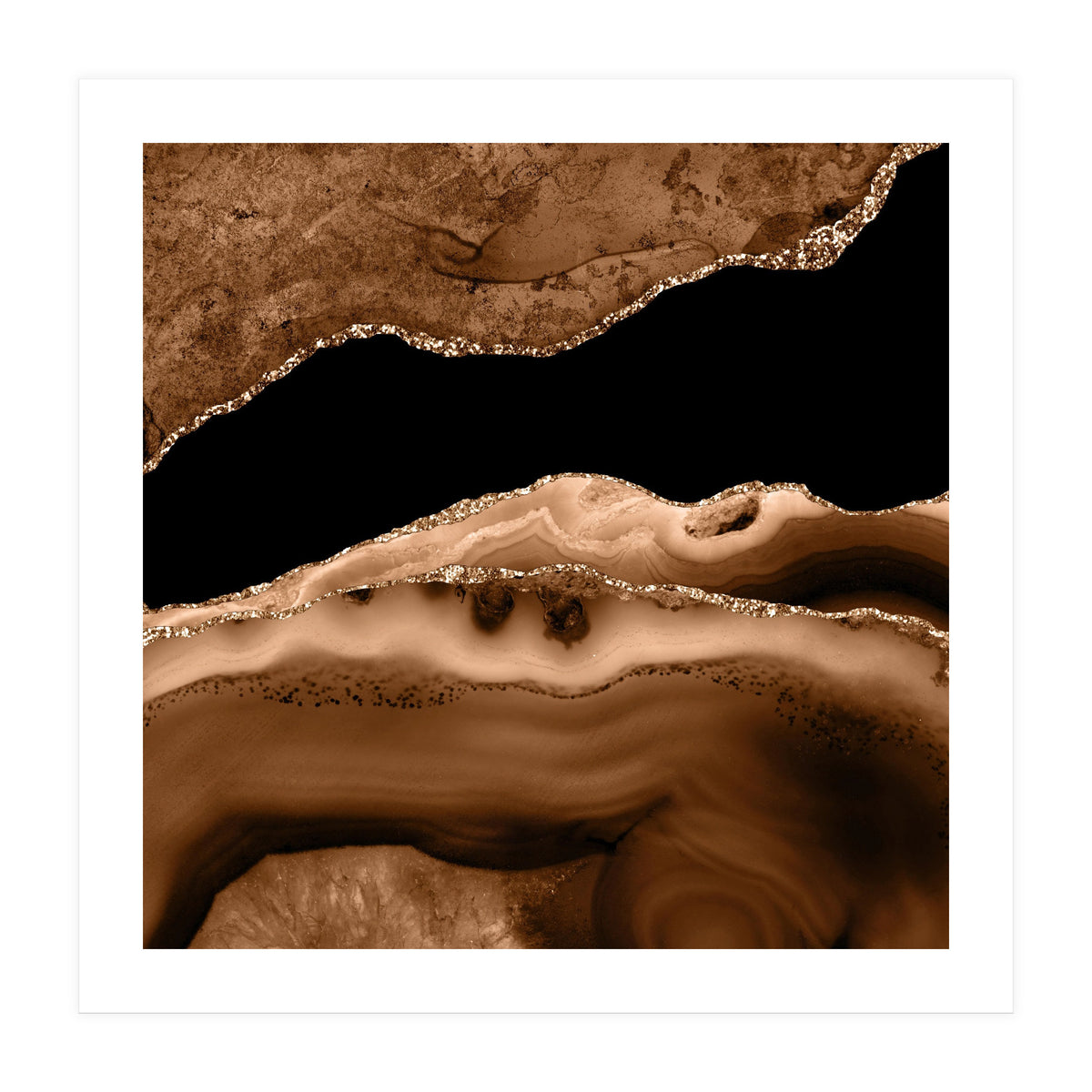 Brown & Gold Agate Texture 13 (Print Only)