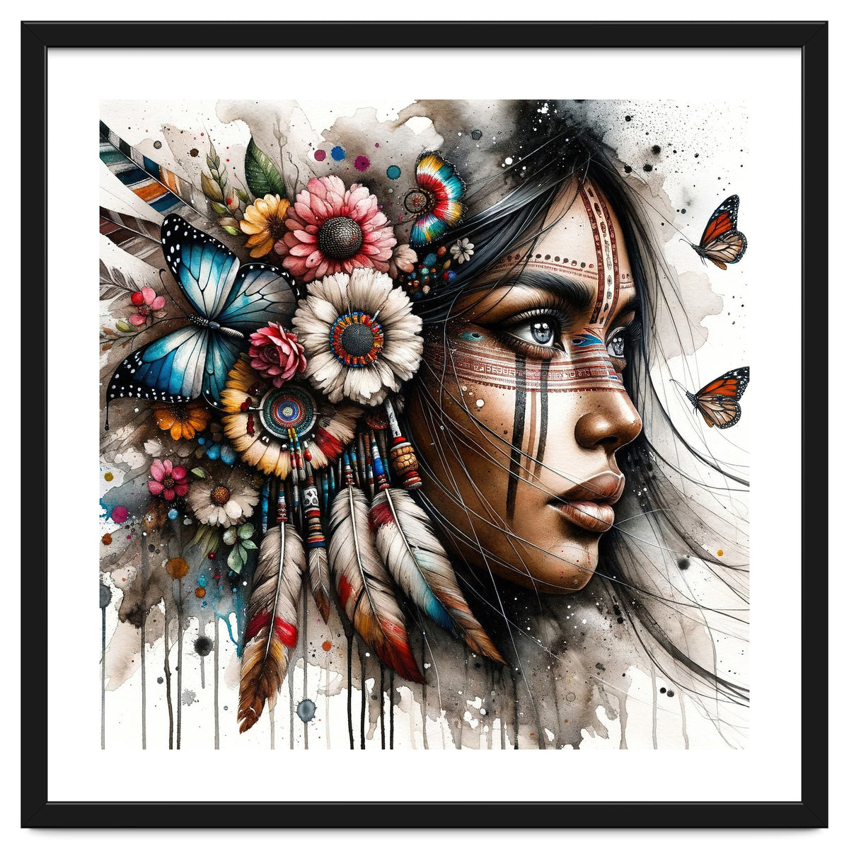 Watercolor Native American Woman #2