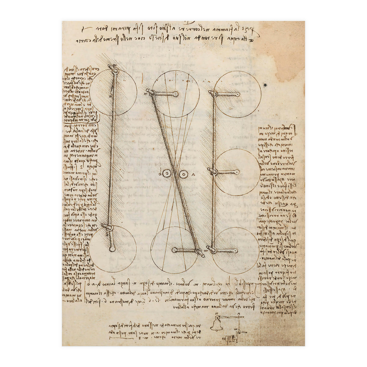 Folio f 1r. Codex Madrid I (Ms. 8937) "Treaty of statics and mechanics", 192 folios with 384 page... (Print Only)