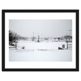 Baseball field covered in snow thumbnail
