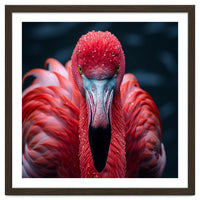 Close Up Flamingo Face With Water Droplets