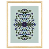 Flowers And Bows Blue And Green thumbnail