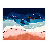 Ocean Heart, Abstract Sea Waves, Tropical Travel Watercolor Painting, Eclectic Bohemian Beach Nature (Print Only) thumbnail
