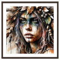 Autumn Leaf Druid Woman Portrait