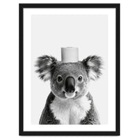 Koala, Toilet Paper Crown, Cute Animal Bathroom Art