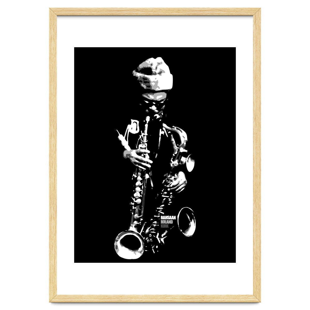 Rahsaan Roland Kirk Jazz Music Legend in Grayscale