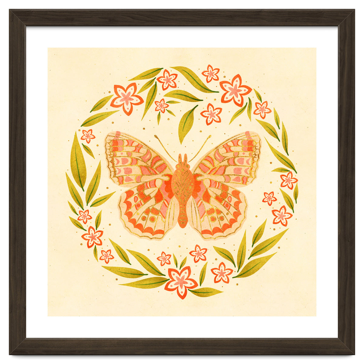 Retro Floral Butterfly