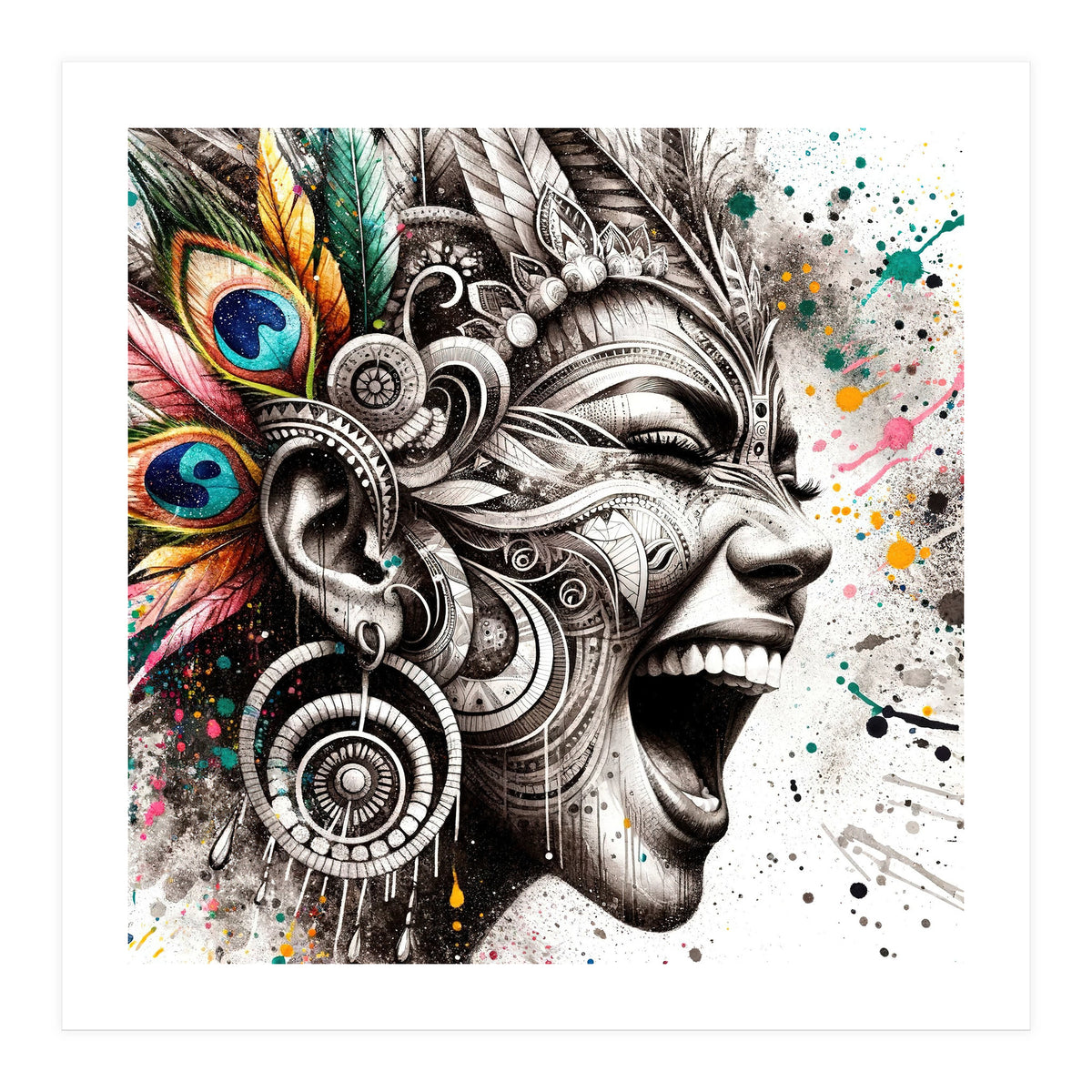 Carnival Scream Portrait (Print Only)