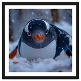 Close Up Gentoo Penguin In Snowy Landscape thumbnail