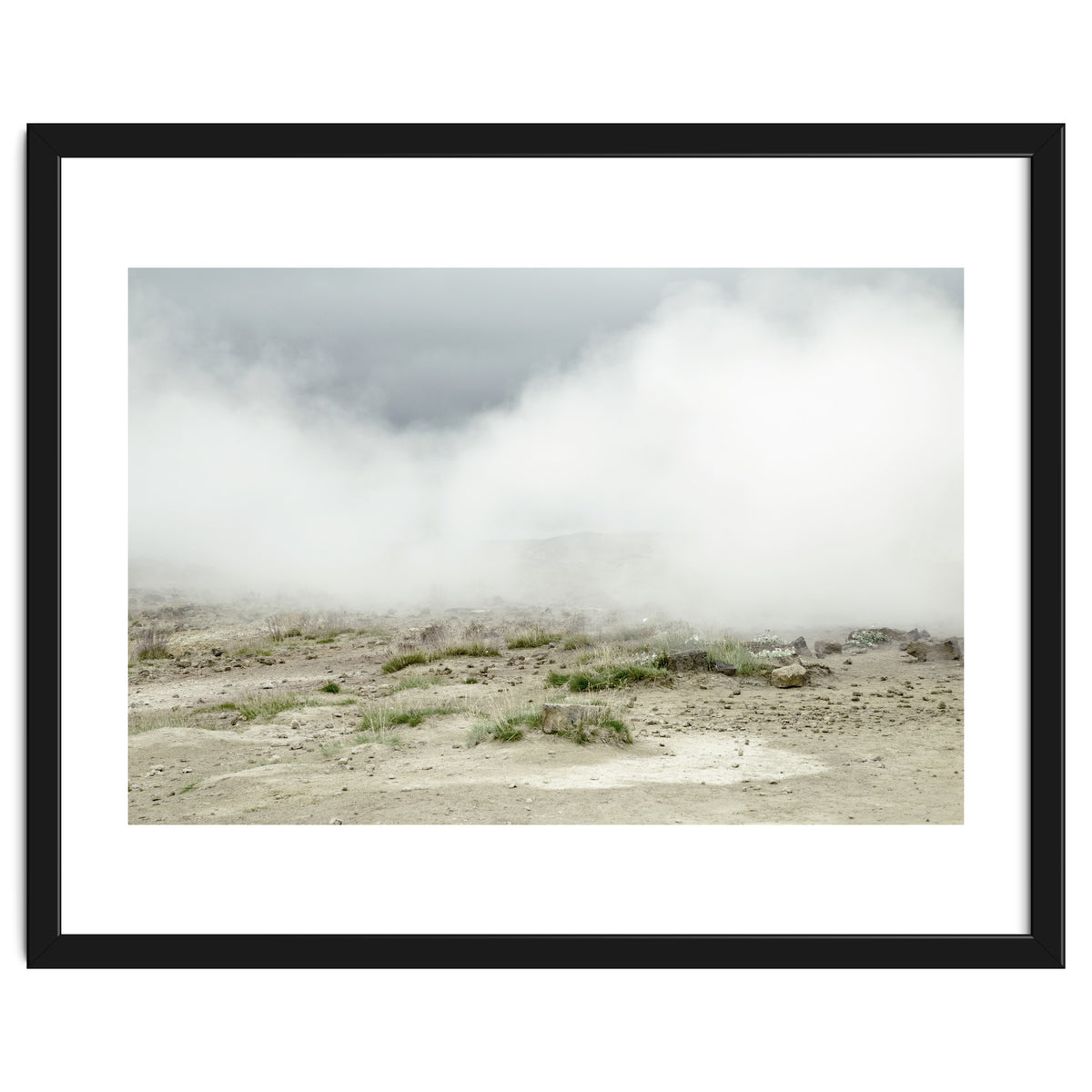 Landscape covered by hot spring steam - Iceland