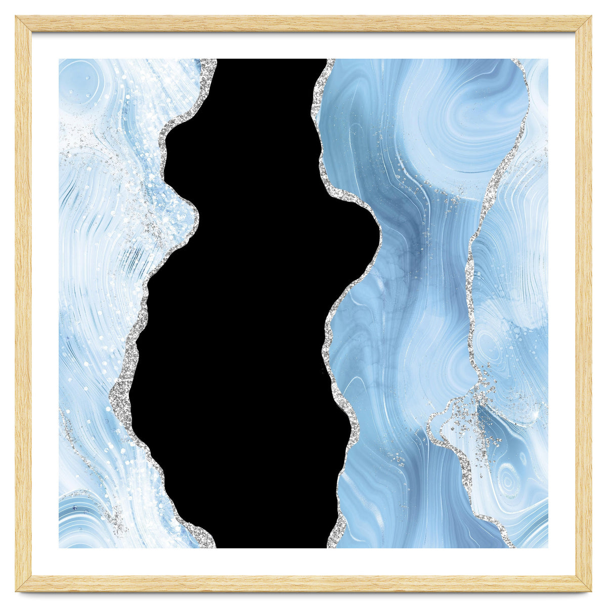 Blue & Silver Agate Glitter Texture 02