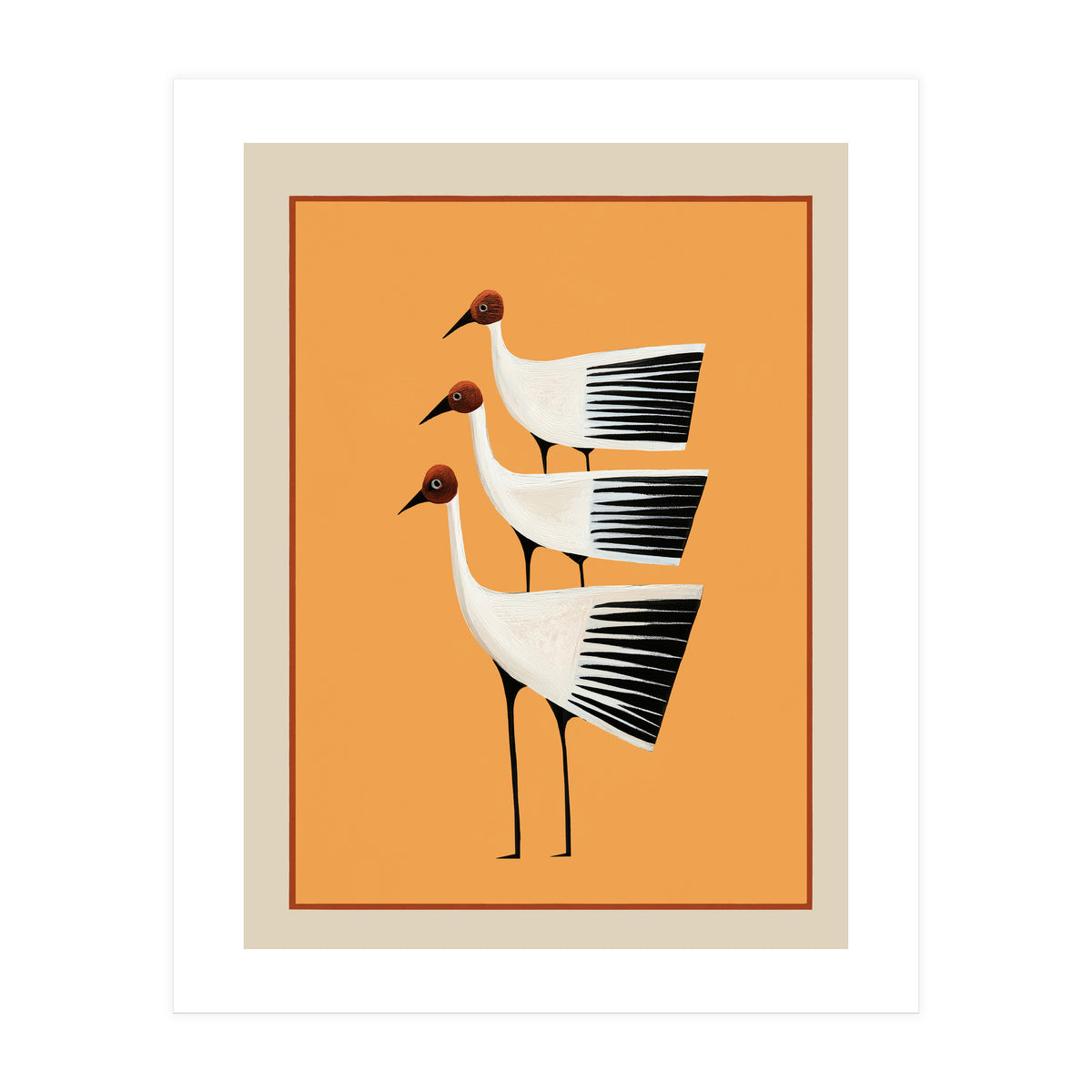 Striped Bird Trio II (Print Only)