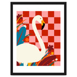 Checkers & The Great Egret, Wildlife Animals Maximalist Eclectic, Bold Heron Botanical Nature Jungle Bohemian thumbnail