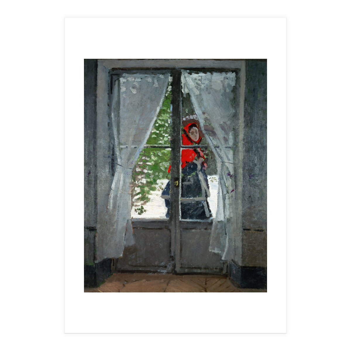 Mme. Monet with a red hat called &quot; The Red Kerchief&quot, ca. 1870. (Print Only)