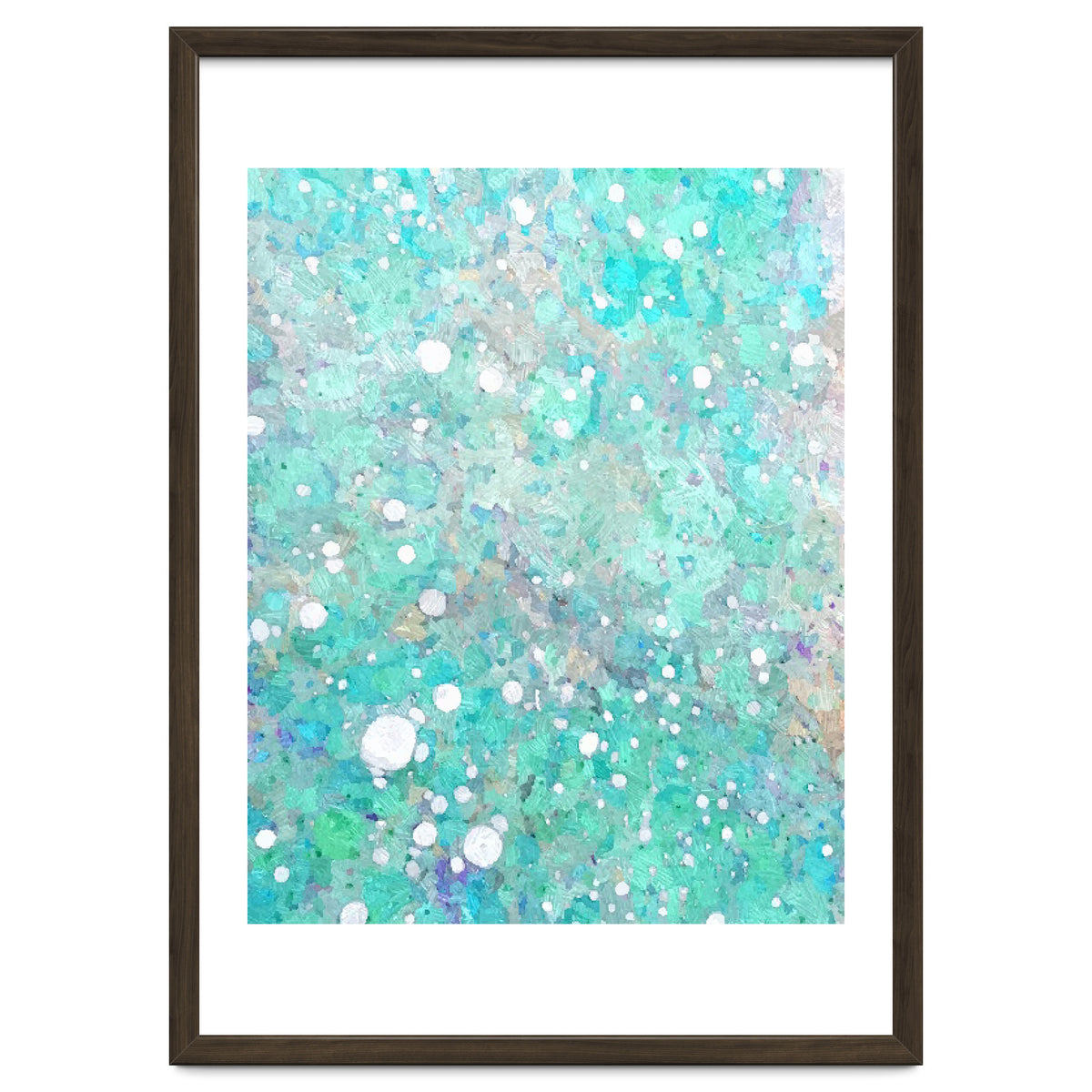 Blue Green Dreamy Marble, Minimal Abstract Pastel Graphic Design Eclectic Bohemian Painting Texture