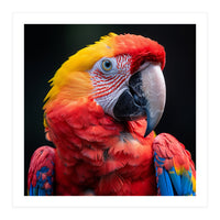 Scarlet Macaw Parrot Headshot Vibrant Colors (Print Only)