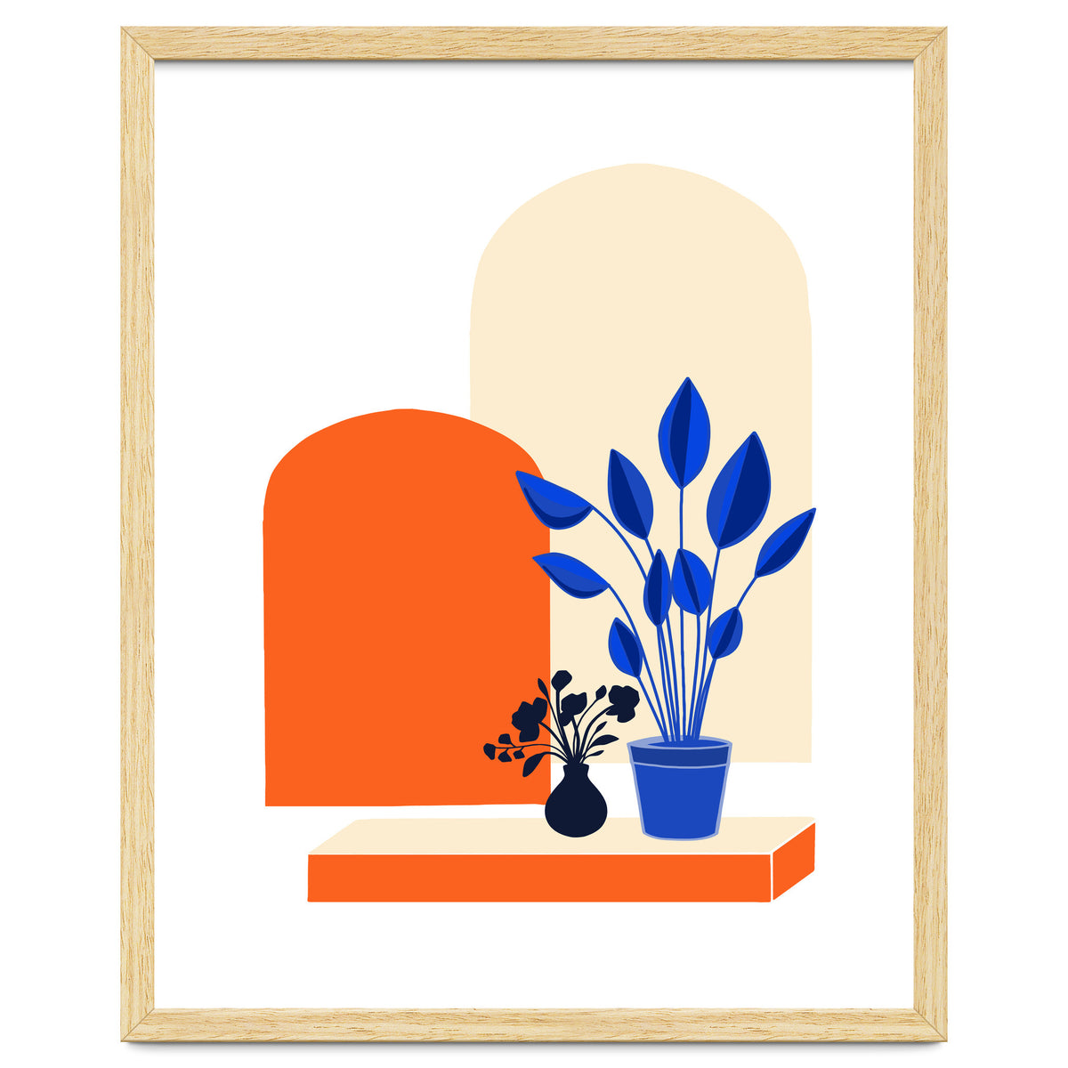 Bohemian Window Seat, Abstract Minimal Architecture, Eclectic Shapes Botanical House Plants