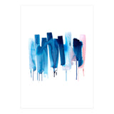 Abstract Watercolor Stripes Minimal Blue (Print Only) thumbnail