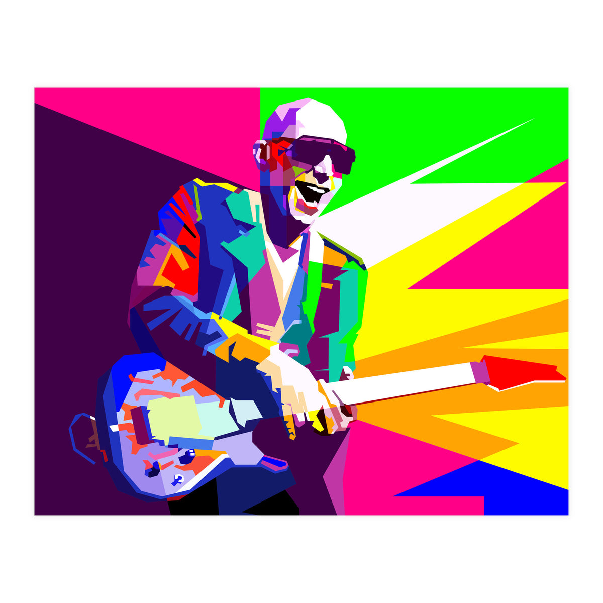 Joe Satriani Rock Guitar Instrumental Pop Art WPAP   (Print Only)