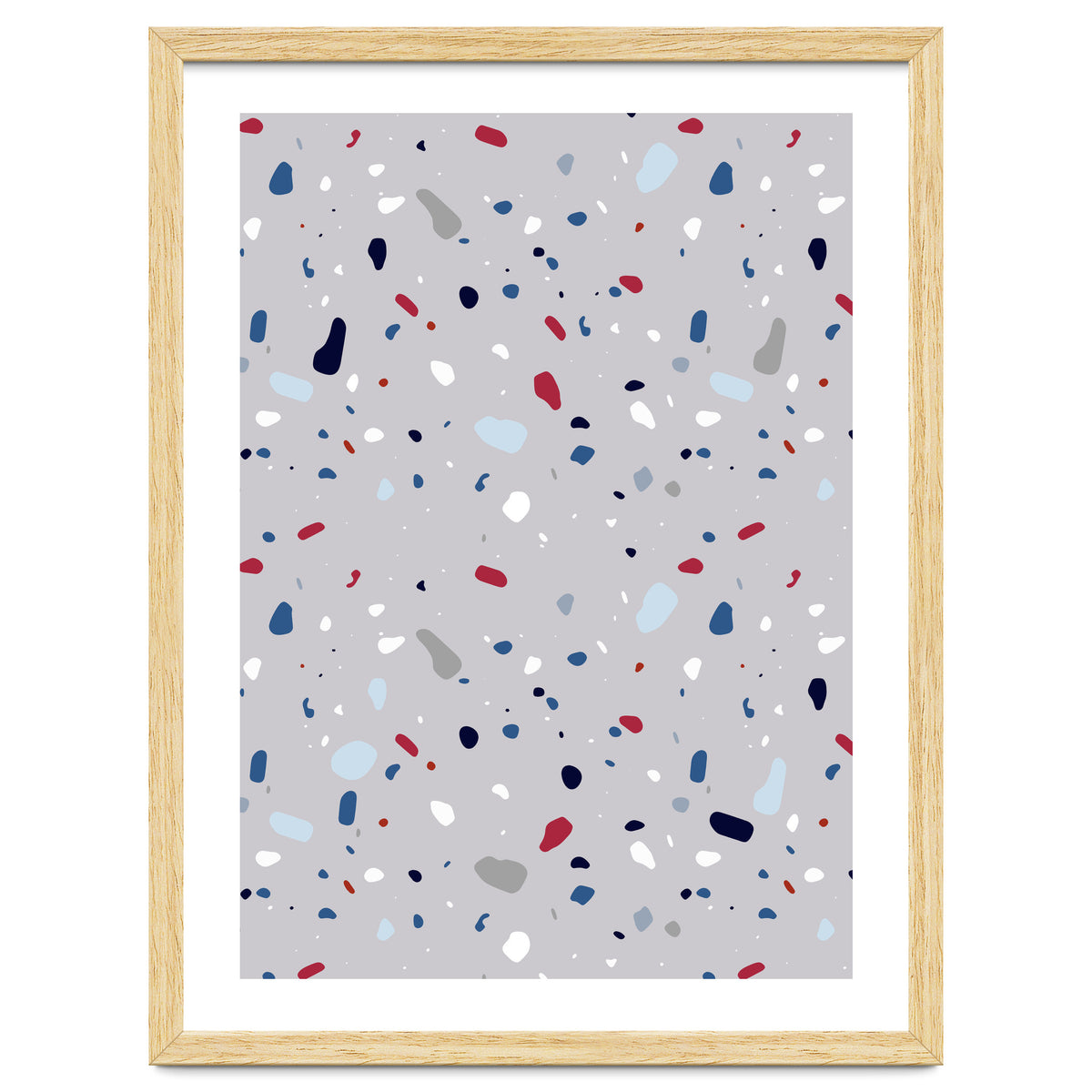 Modern Gray Blue Rounded Terrazzo