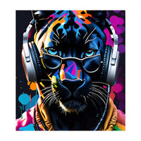 Panther In Headphones And Glasses (Print Only)