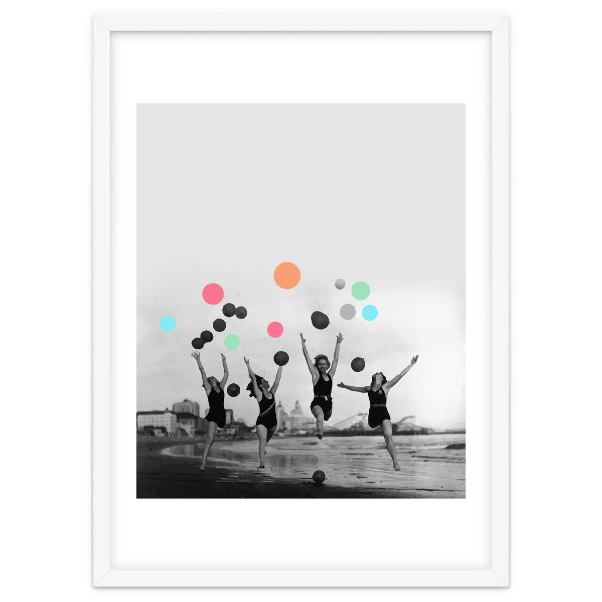 Vintage Women Black & White Photography Balloons Freedom Feminism Women's Rights Individuality