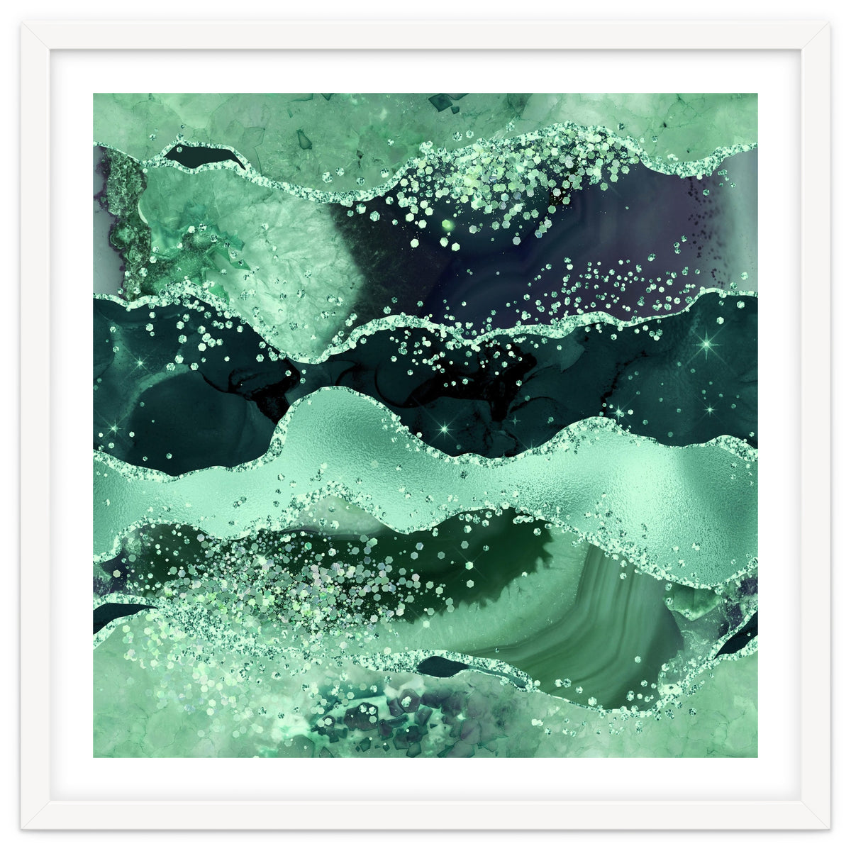 Emerald Glitter Agate Texture 06