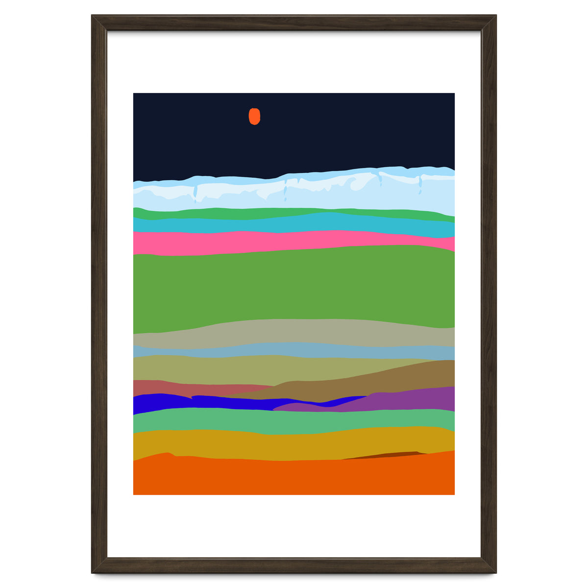 Iceland, Abstract Nature Travel Landscape, Eclectic Rainbow Retro Concept, Colorful Boho Modern Contemporary