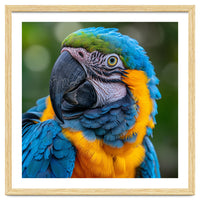 Close Up Blue And Yellow Macaw Parrot Face