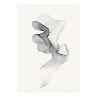 Abstract Black And White Swirling Lines Flowing Form (Print Only)