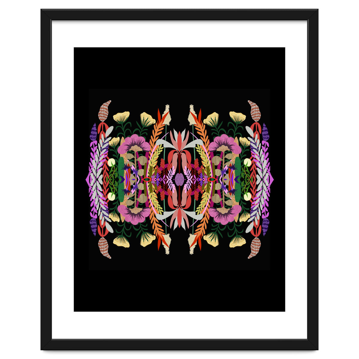 The Butterfly Effect Series 01, Paint Blot Mirror Colorful, Symmetrical Graphic, Eclectic Mandala
