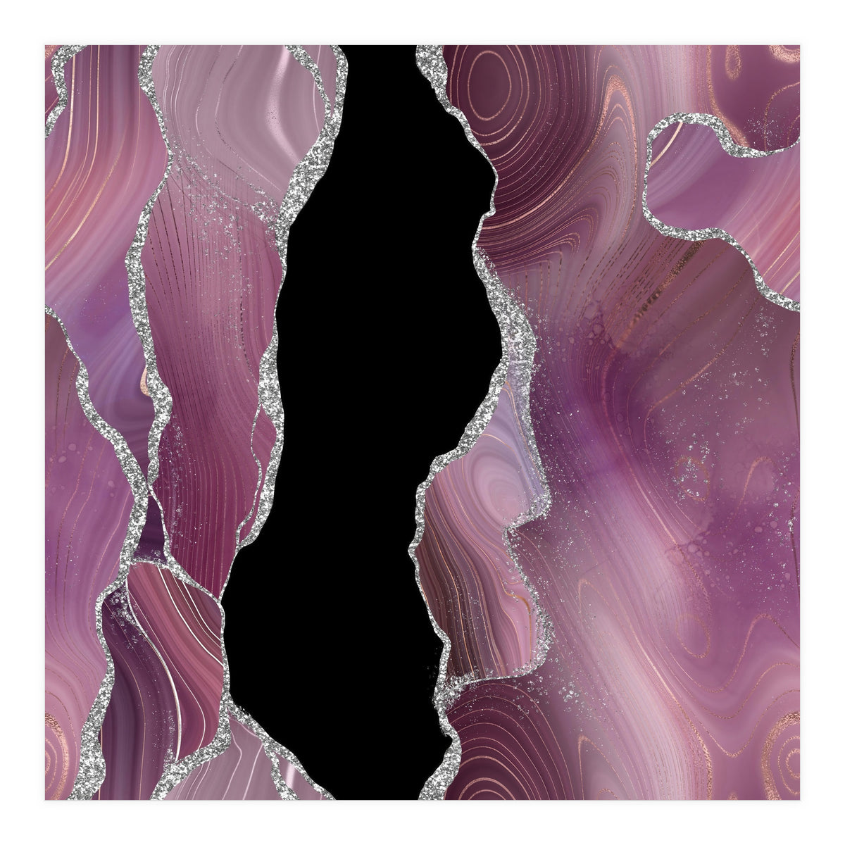 Mauve & Silver Agate Texture 01  (Print Only)