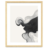 Abstract Black And White Wavy Lines Flowing Organic Shape