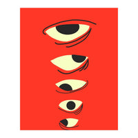Abstract Eyes on Red Background (Print Only)