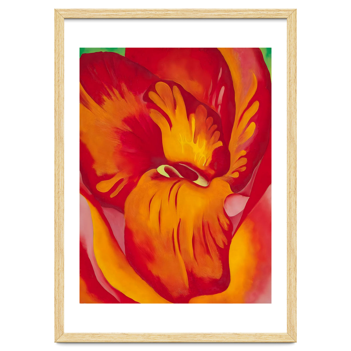 Georgia O’Keeffe – Canna Red and Orange (1926) | Vibrant Modernist Floral Painting in Bold Organic Forms