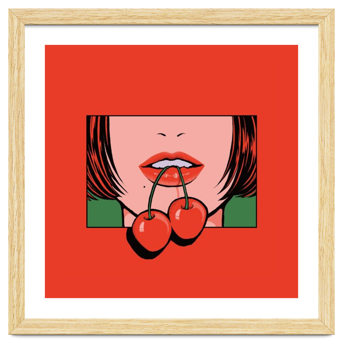 Pop Art Cherry Bold Lips With A Classic Design