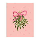 Mistletoe And Pink Bow (Print Only) thumbnail