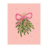 Mistletoe And Pink Bow (Print Only)