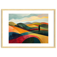 Abstract Tuscan Hills Landscape Painting
