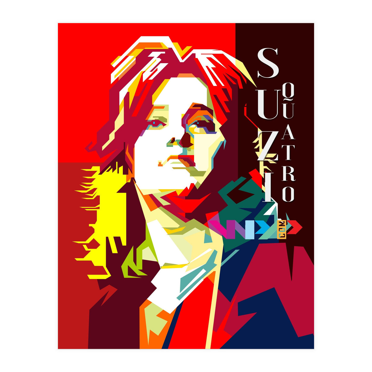 Suzi Quatro Rock N Roll Blues Singer Musician Pop Art WPAP (Print Only)