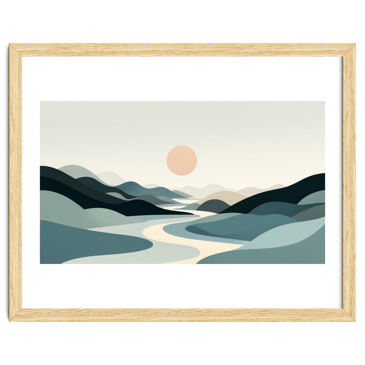 Serene Horizon: Minimalist Organic Landscape